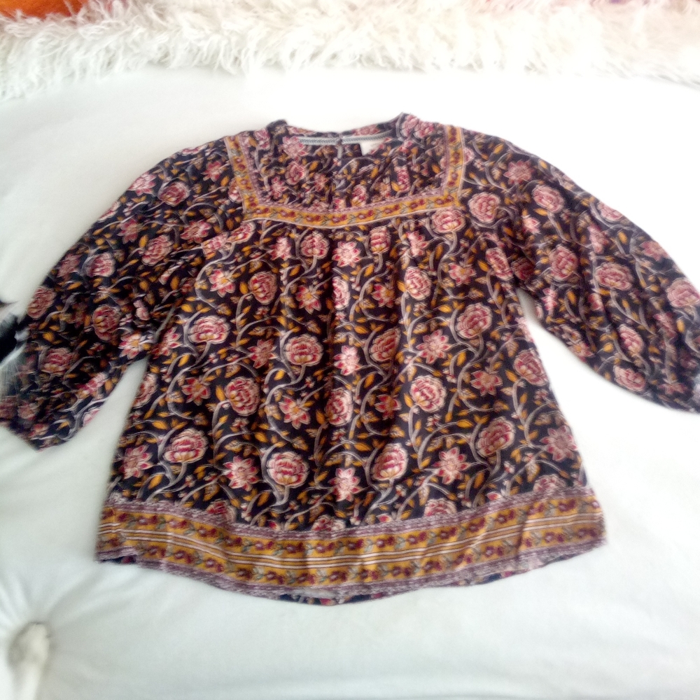 Knox Rose Peasant Floral Top